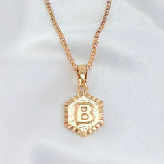 A-Z Hexagon Necklace