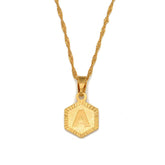 A-Z Hexagon Necklace