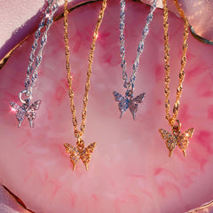 Silver Papillon Necklace (4407266115650)