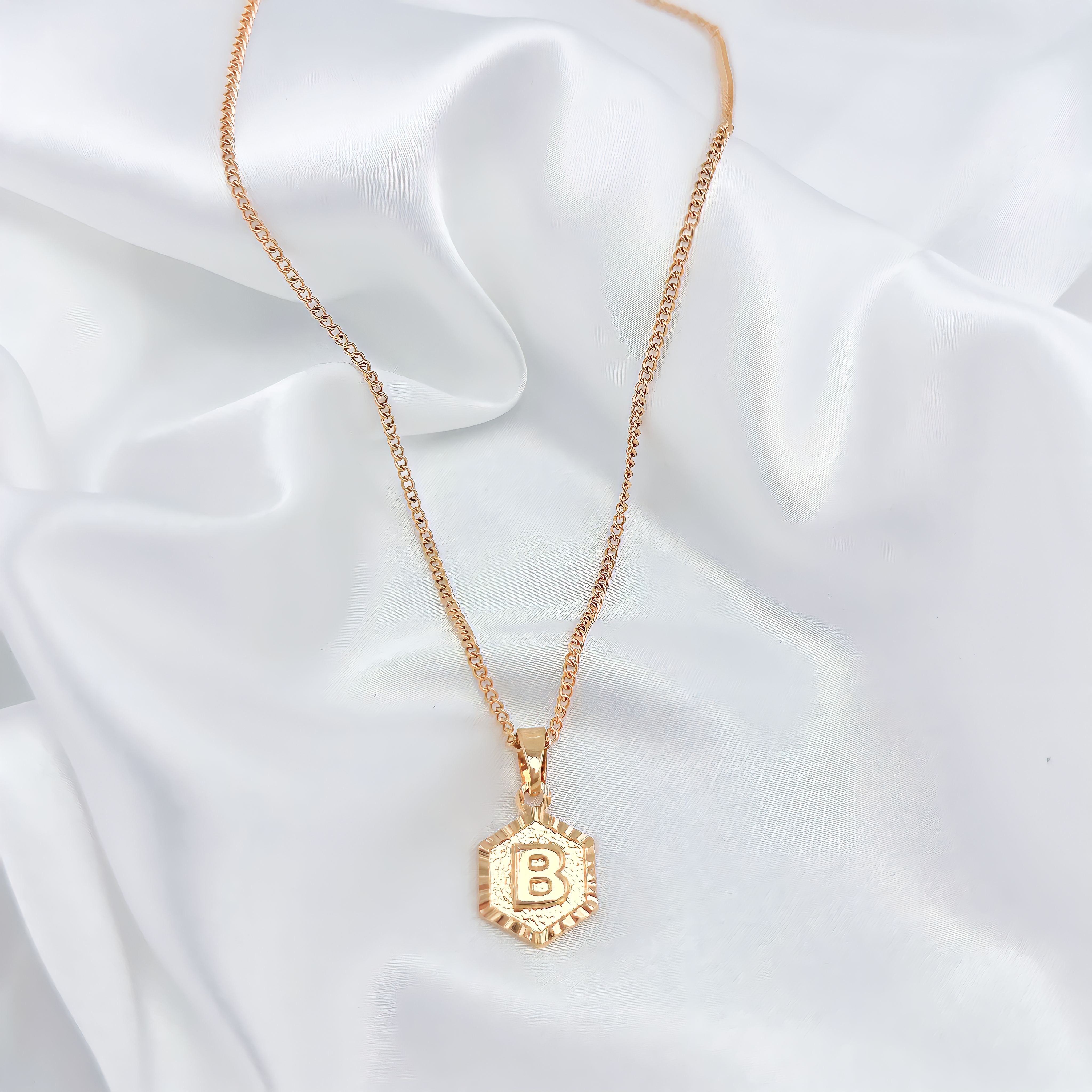 A-Z Hexagon Necklace