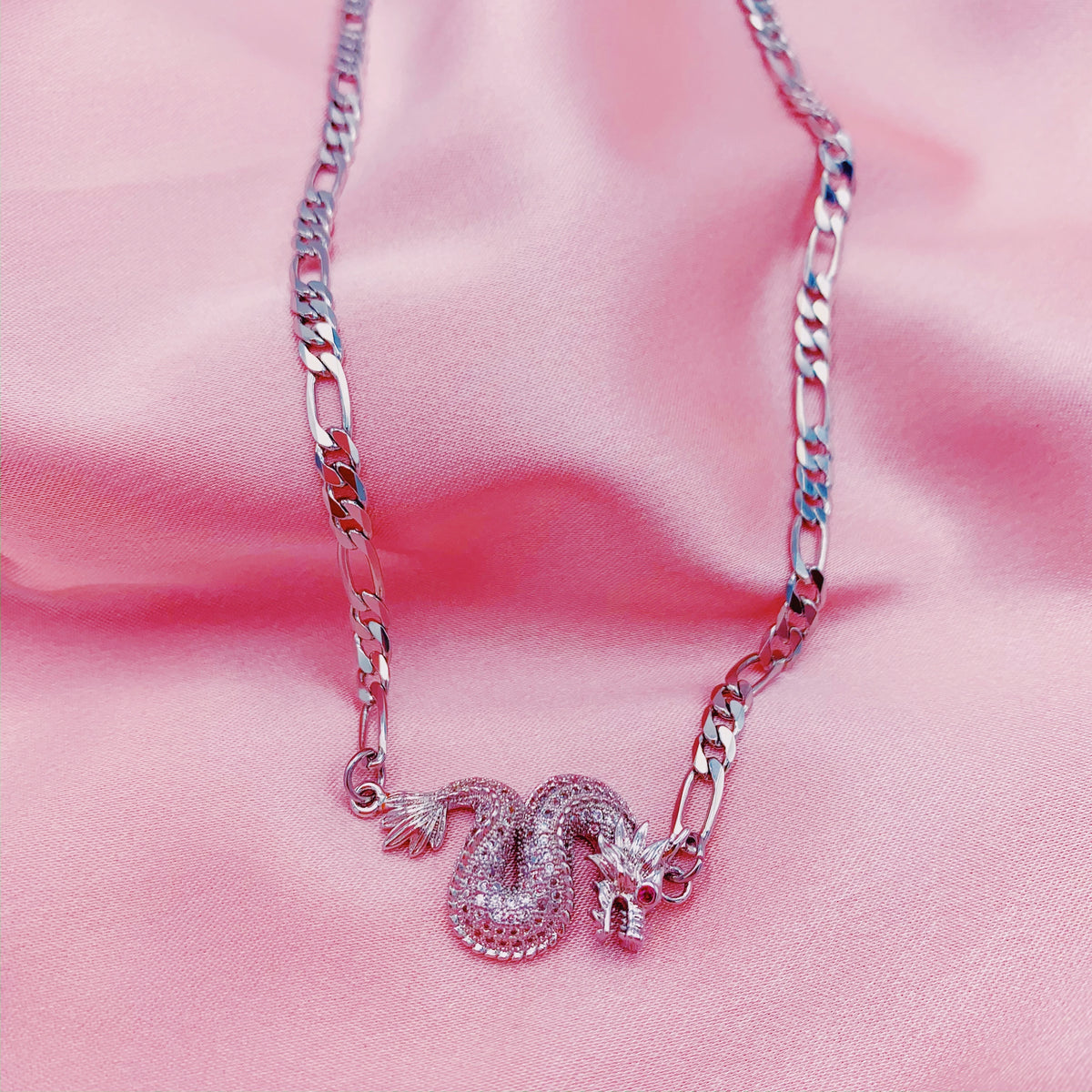 Silver Spit Fiyah Necklace (4471771856962)