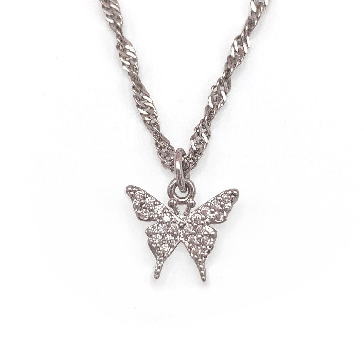 Silver Papillon Necklace (4407266115650)