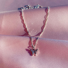 Silver Papillon Necklace (4407266115650)