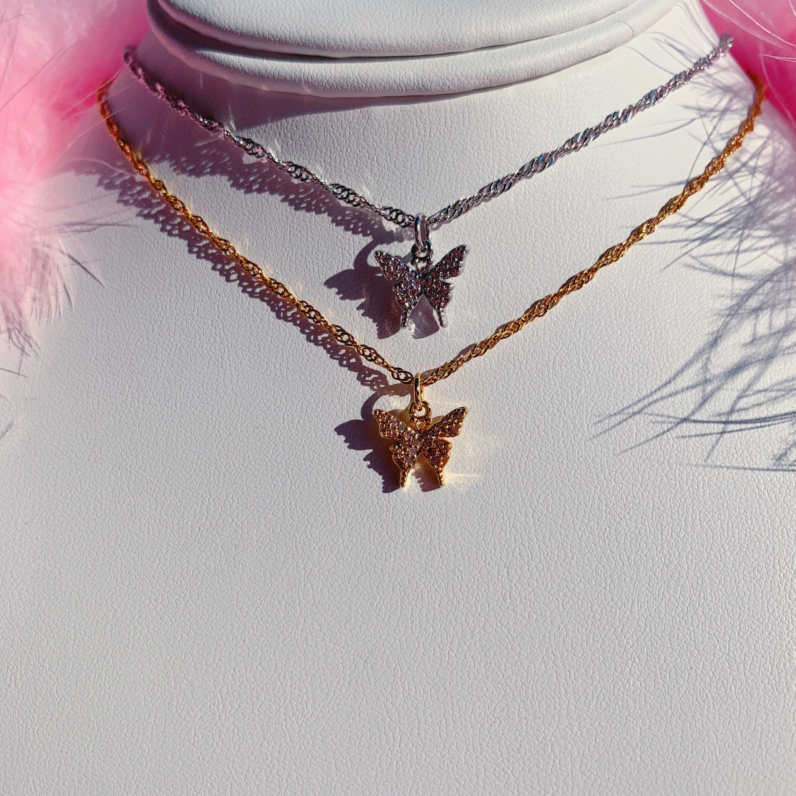 Silver Papillon Necklace (4407266115650)