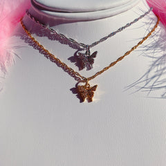 Silver Papillon Necklace (4407266115650)
