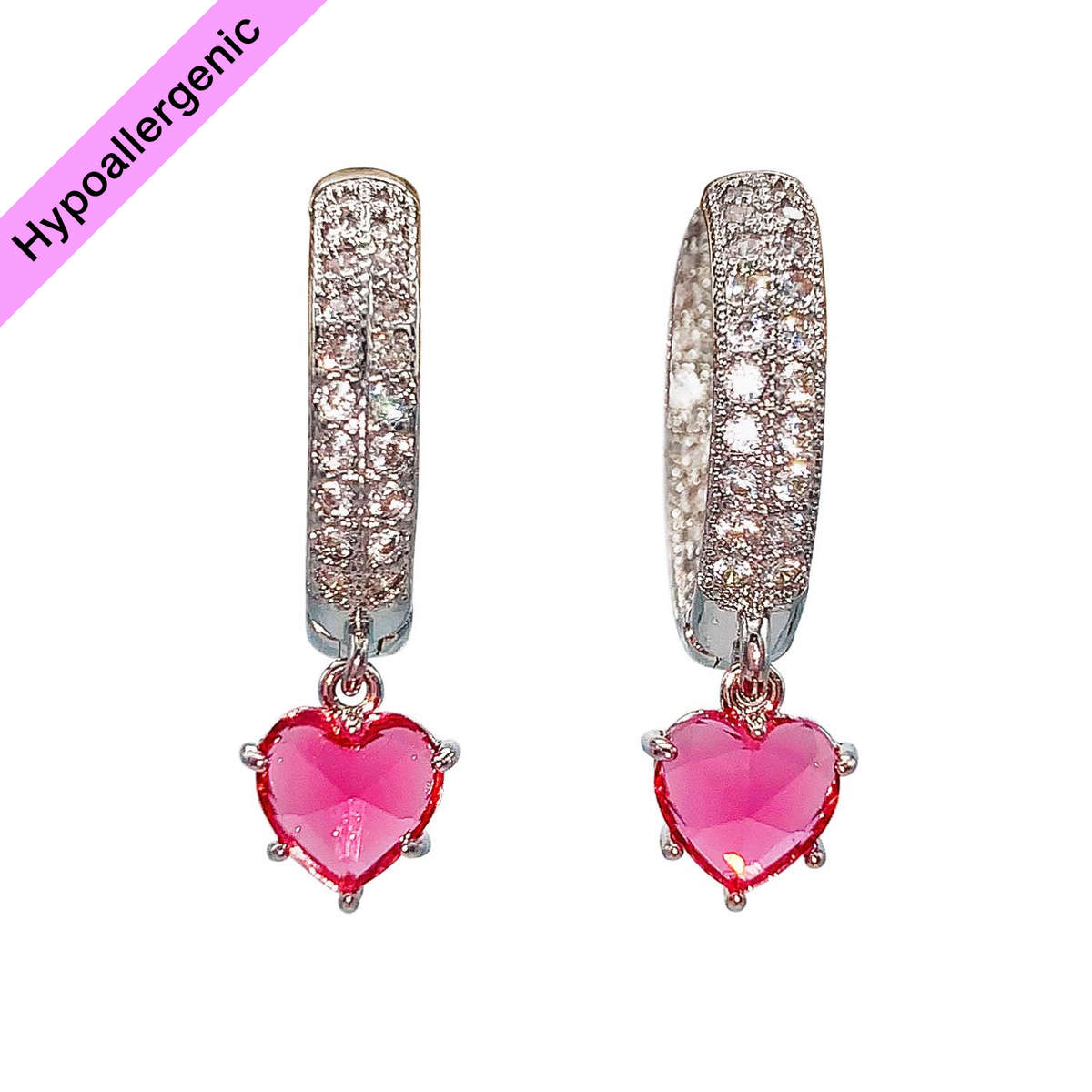 Glass Heart Earrings (4471028514882)